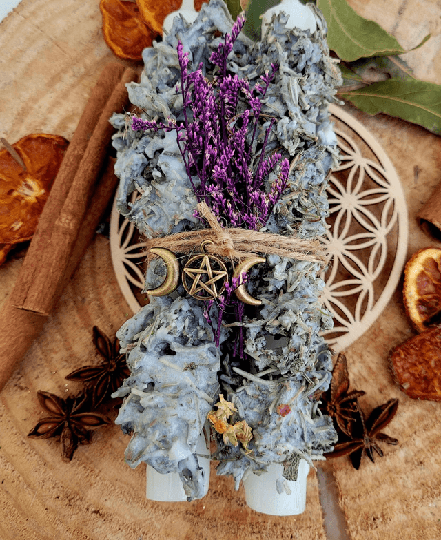 Bougies ritualisées Protection à la sauge (la paire)