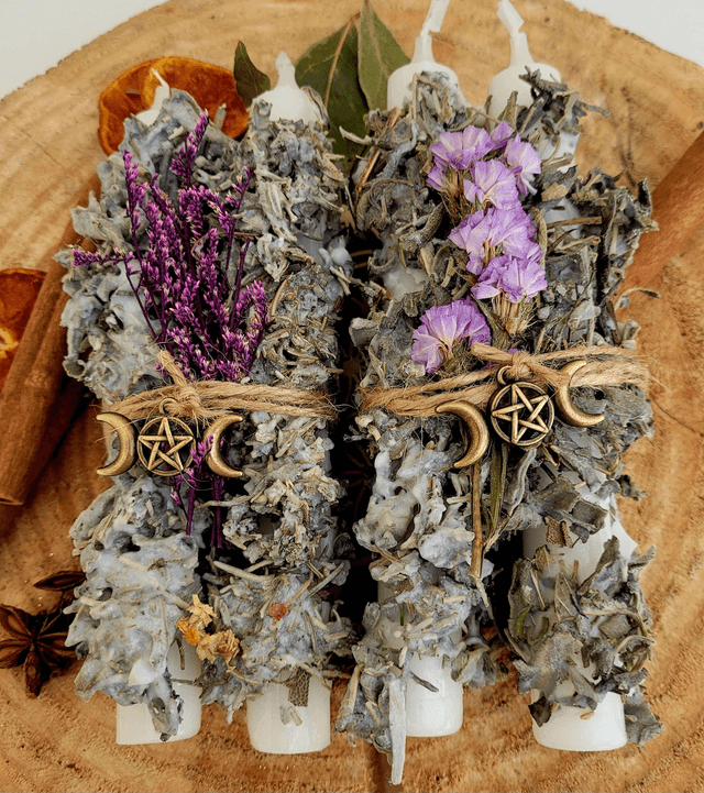 Bougies ritualisées Protection à la sauge (la paire)